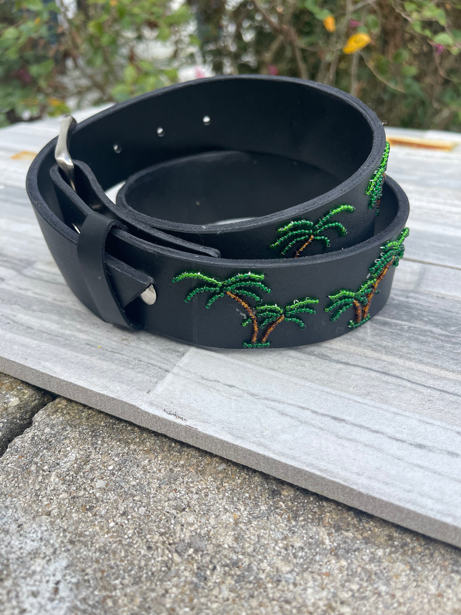 TKC Palm Trees Belt in Wide Width - Silver Buckle – The Kenyan