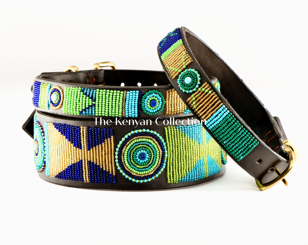 Peacock Beaded Dog Collar The Kenyan Collection