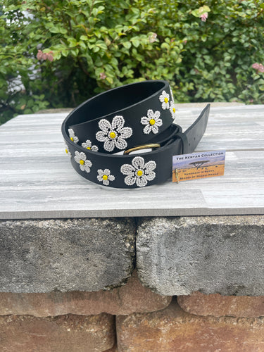 Daisies Beaded Belt Wide Width