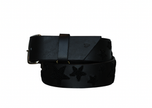 Load image into Gallery viewer, TKC Black Stars Belt - Wide Width - Silver Buckle