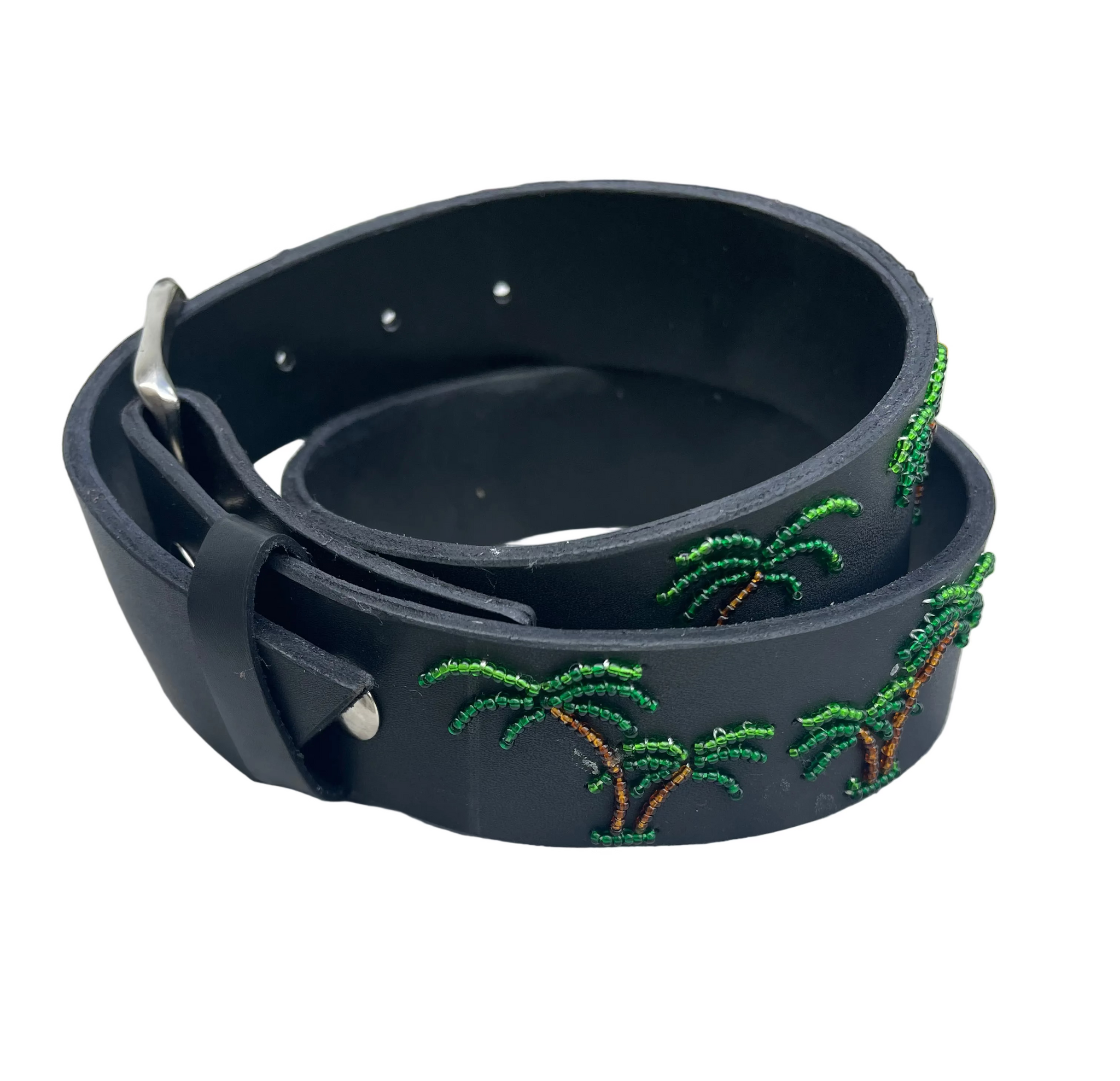 TKC Palm Trees Belt in Wide Width - Silver Buckle – The Kenyan TKC Palm Trees Belt in Wide Width - Silver Buckle – The Kenyan