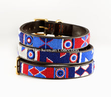 Load image into Gallery viewer, *&quot;Red White Blue&quot; Beaded Dog Collar