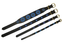 Load image into Gallery viewer, &quot;Blue/Brown Circles&quot; Beaded Dog Collar